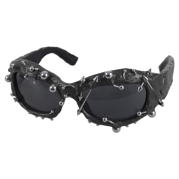 Punk Rivet Frame Sun Glasses Novelty Frame Eyeglasses Popular Hiphop Dance Sun Glasses for Everyday Use Street Photoshots