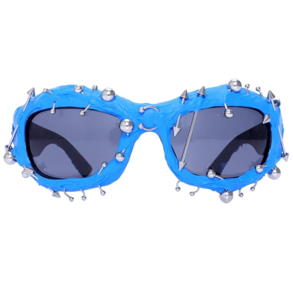 Punk Rivet Frame Sun Glasses Novelty Frame Eyeglasses Popular Hiphop Dance Sun Glasses for Everyday Use Street Photoshots