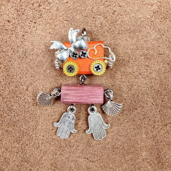 Punk Robot Handmade Creative Cultural Pendant Necklace Mobile Phone Chain Unisex Necklace Accessory Creative Mechanical Figurine Steampunk