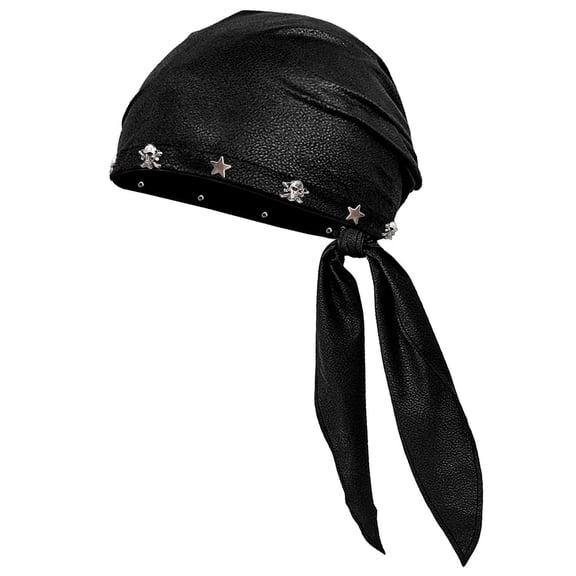 Punk Rock Biker Cap For Women Skull Stars Hat , Biker Head Wrap & Riding Cap for Badass Look Adjustable