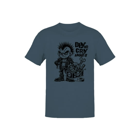Punk Rock DIY Cartoon Character Men's T-shirt