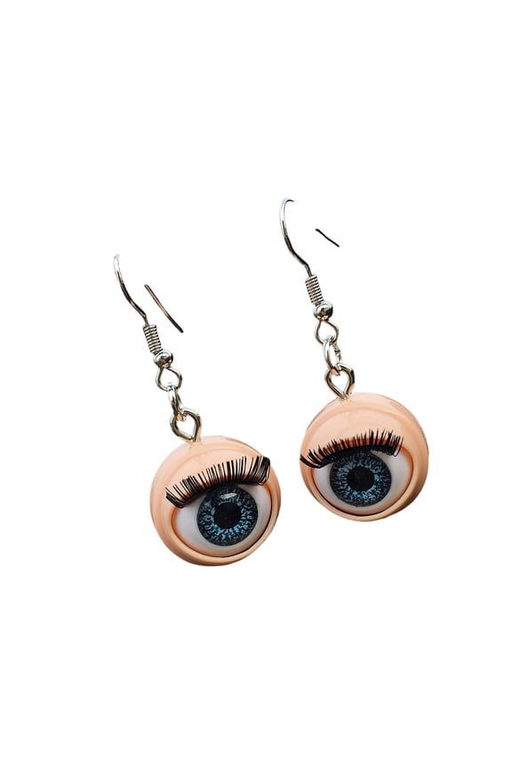 Punk Rock Doll Eye Studs Earrings For Women Trendy Streetwear Jewelry Gothic Grunge Ear Accessories