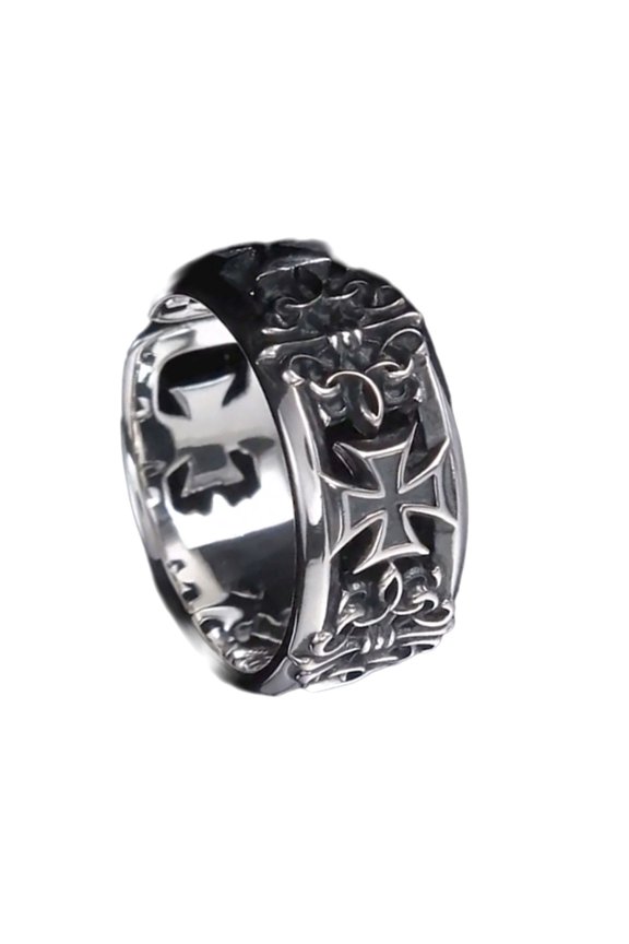 Punk Rock Inspire Vintage Crosses Rings Open Band Designs Metal Jewelry