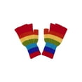 thumbnail image 1 of Punk Rock Knit Fingerless Gloves- Rainbow, 1 of 2
