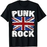 Punk Rock Retro Vintage UK Flag Concert Music British T-Shirt