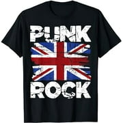 Punk Rock Retro Vintage UK Flag Concert Music British T-Shirt