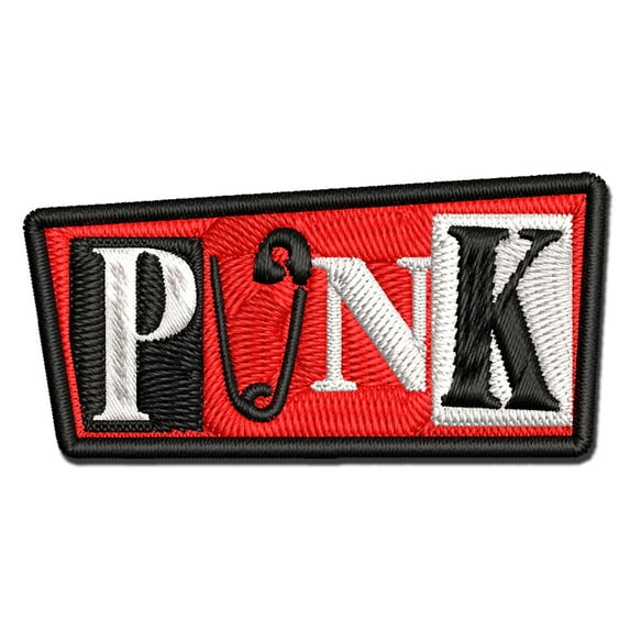 Punk Rock Safety Pin Applique Multi-Color Embroidered Iron-On Patch - 3.5 Inch Large