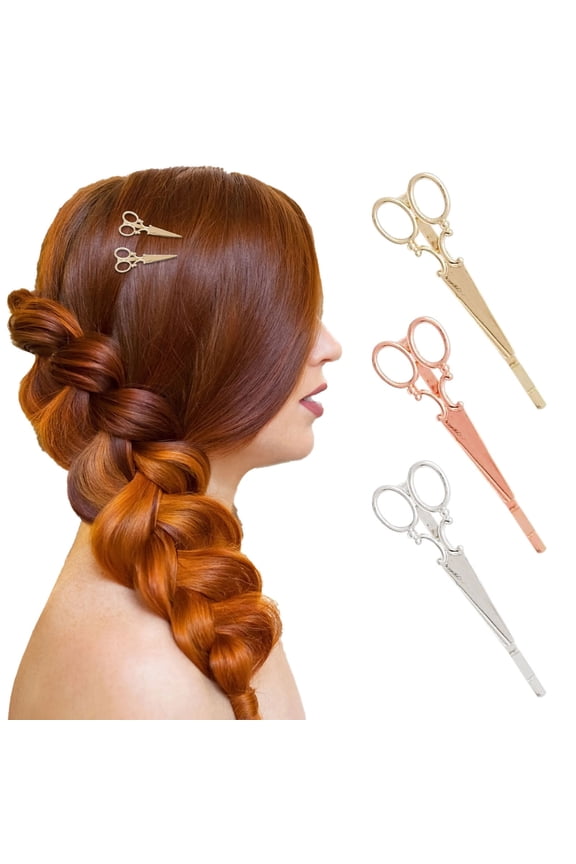 Punk Rock Scissors Design Hair Clips for Women and Girls 3 Piece Set Edgy Hair Accessories Barrettes for Unique Style