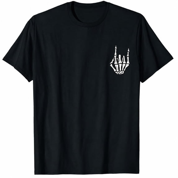 Punk Rock Skeleton Cool Rocker Halloween Men T-Shirt