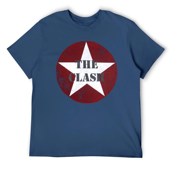 Punk Rock Star Graphic Tee, Vintage Music Inspired T-Shirt, Retro Band Logo Apparel Navy-style M