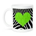 thumbnail image 1 of 3dRose, Punk Rockabilly Zebra Animal Stripe Green Heart Print, 15oz Mug, 1 of 7