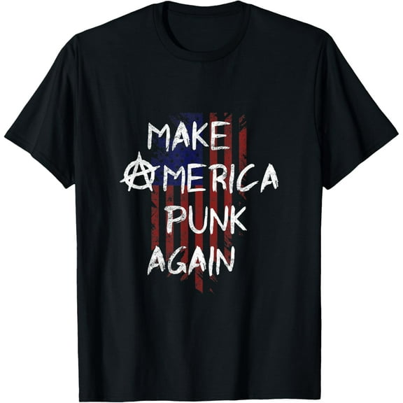 Punk Rocker 80s Design With Make America Punk Again Flag T-Shirt