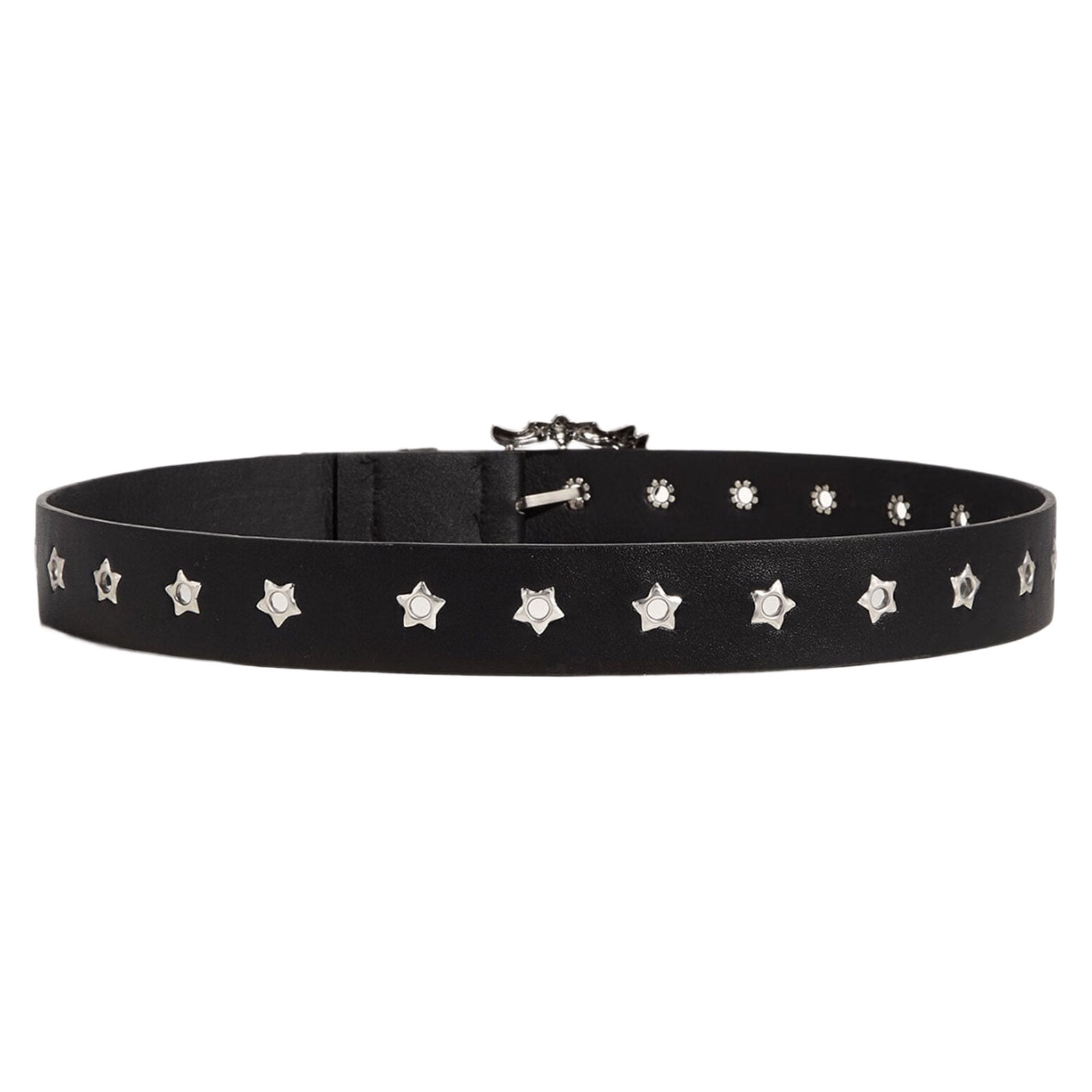 Leather  belt with star accent Punk Belt Gold Star Conchos Genuine Full Grain One Piece  main image 2