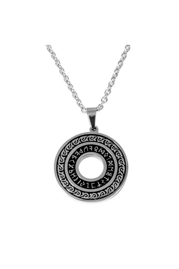 Punk Runes Vintage Jewelry Runic Compass Pendant Viking Necklace Men Women Norse Amulet Jewerly Party Gift