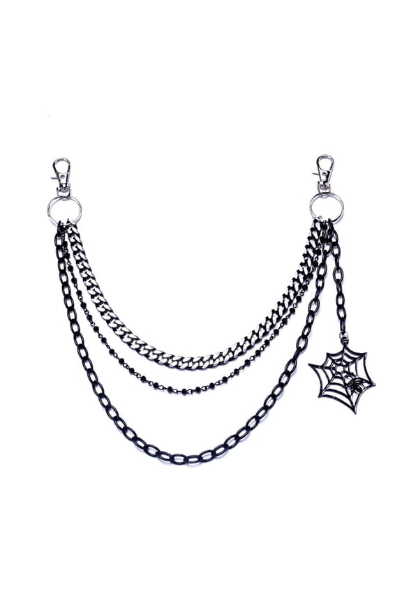 Punk Side Chain Trendsetting Cobweb Pant Jewelry Layered Body Chain Trousers Street Clothing Accessories