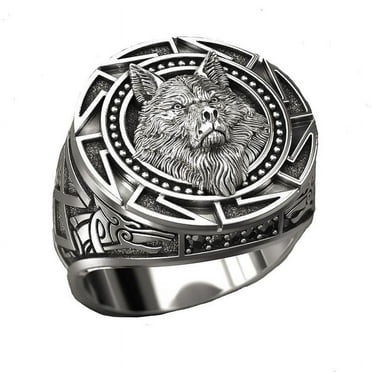Punk Silver Wolf Hand Pattern Mens Ring Personality Rings Jewelry Fashion J5B0