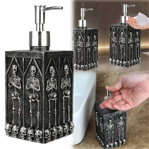 Punk Skeleton Soap Dispenser Resin Hand Bone Soap Dish Set For Halloween Bathroom Decor Gothic European American Style Personal Care
