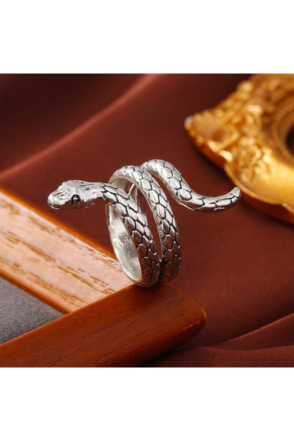 Punk Snake Bone Ring Gothic Hip Hop Adjustable Statement Jewelry For Men Women Unisex Bold Fashion Accessory