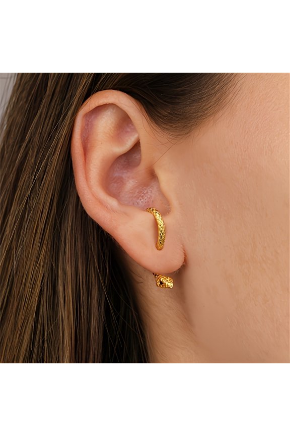Punk Snake Ear Cuff Earrings - Vintage Alloy Serpent Jewelry for Daily & Party Wear, Unique Masquerade & Birthday Gift