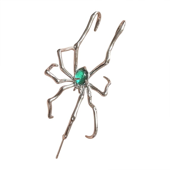 Punk Spider Ear Earring Piercing Crawler Cartilage Pierced Earring for Women Men Gothic Animal Halloween Holiday Festival Outfits Decorations Dangle Drop Wrap Earrings Cool Jewelry Clip On Ear