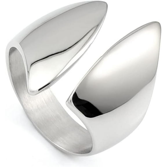 Punk Stainless Steel Silver Open Cuff Ring Midi Band Knuckle Rings Finger Statement Rings for Women Ladies