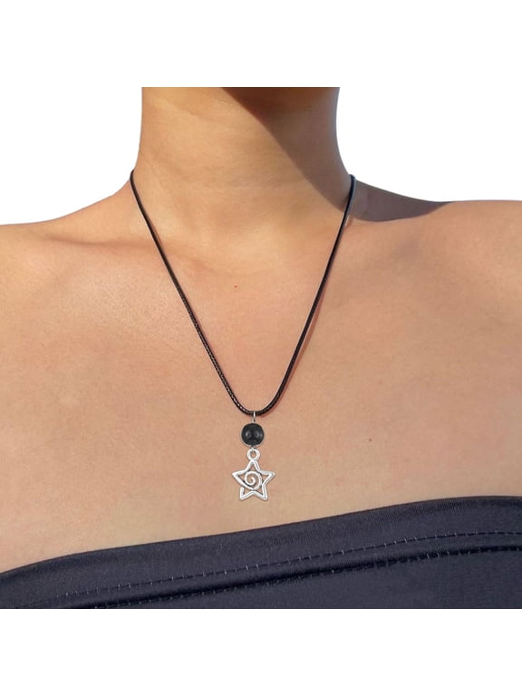Punk Star Pendant Necklaces Vintage Five-pointed Star Choker Women Fashion Goth Necklaces Aesthetic Jewelry