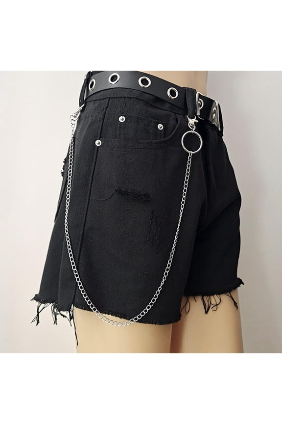 Punk Steet Keychains Chain Women Men Moon Star Rivets Skull Accessories Choice Rock Goth Pants Waist Belt Chain On Jeans Jewerly
