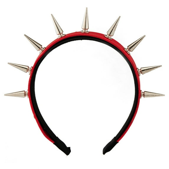 Punk Studded Headband Party Headwear Gothic Spiked Hair Accessory for Women