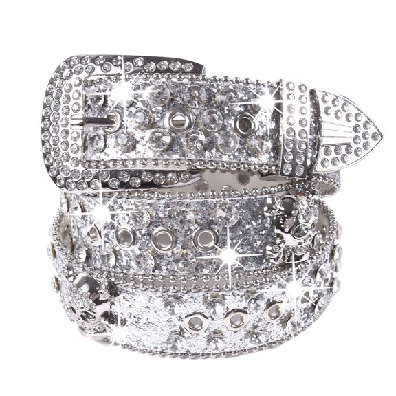 Punk Studded Rhinestones Belt For Women Men Stylish Waist Accessory Soft PU Leather Waist Cincher