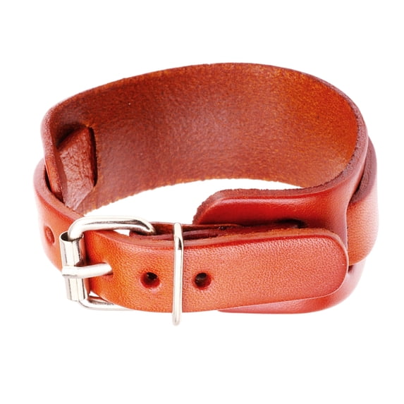 Punk Style Double Layer Buckled1eatherBracelet Adjustable1eatherWristband For Men And Women