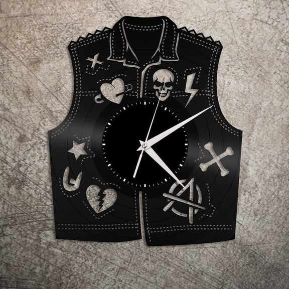 Punk Style Vinyl Wall Clock Record Unique Gift for Friends Home Room Decoration Vintage Design Office Bar Room Home Decor