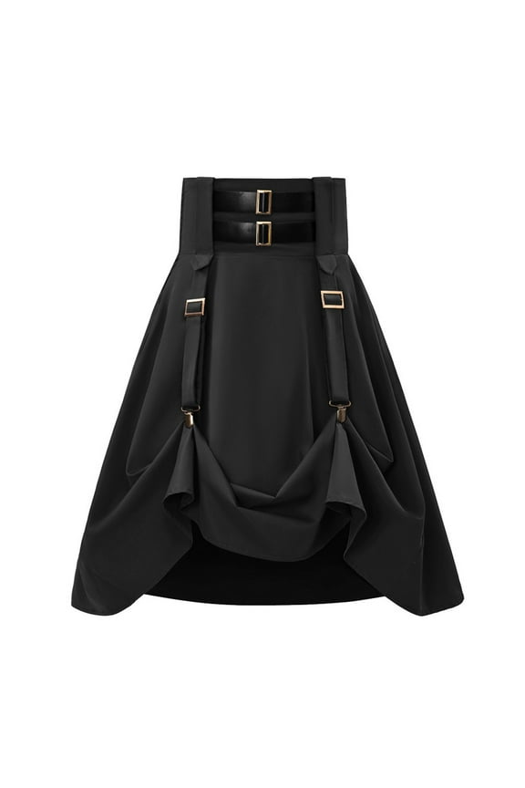 Punk Style Women Dress Victorian Vintage High Waist Elastic Gothic A Line Skirt