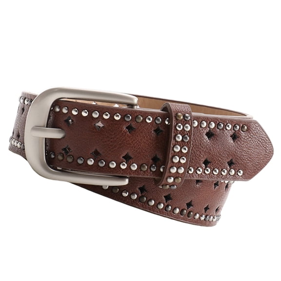 Punk Styles Women's Adjustable Belt With Studded Design PU Strap For Casual Wear