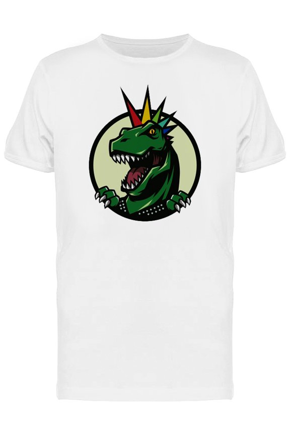 Punk T-Rex Circle Logo T-Shirt Men -Image by Shutterstock, Male Large