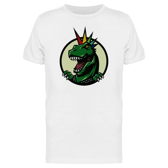 Punk T-Rex Circle Logo T-Shirt Men -Image by Shutterstock, Male Large