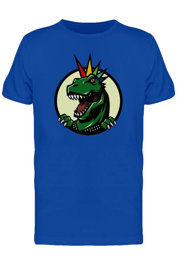 Punk T-Rex Circle Logo T-Shirt Men -Image by Shutterstock, Male Small