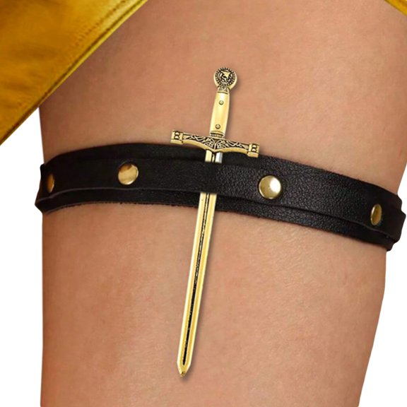 Punk Thigh Garter Resilient Leather Build Seamless Adjustability For Theater Performances And Clubs