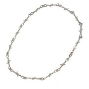 Punk Thorns Necklace Gothic Barbed Wire Chain Necklace for Men Women Adjustable Hip Hop Bramble Choker Necklace Jewelry