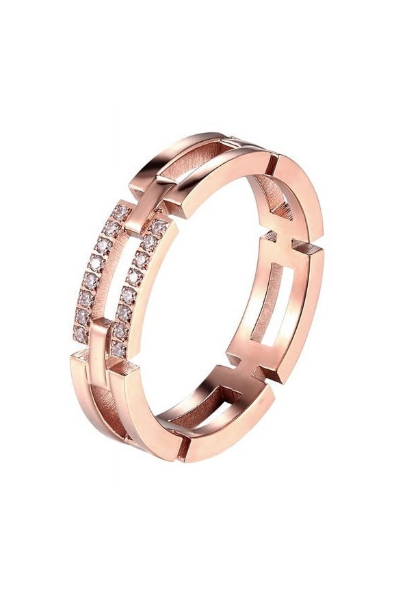 Punk Titanium Steel Index Finger Ring Women Fashion Rose Gold