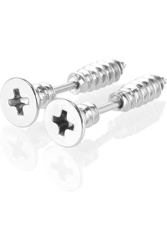 Punk Titanium Steel Screw Nail Stud Earrings for Women Men Streetwear Jewelry, Egirl Eboy Rock Party Jewelry[h5387]