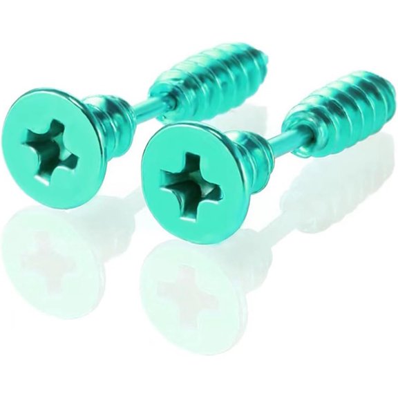 Punk Titanium Steel Screw Nail Stud Earrings for Women Men Streetwear Jewelry, Egirl Eboy Rock Party Jewelry[w2878]