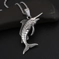 thumbnail image 1 of Punk Vintage Tuna Shape Men's 14K White Gold Pendant Gothic Biker Animal Pendant Necklace Fashion Jewelry Gifts, 1 of 6