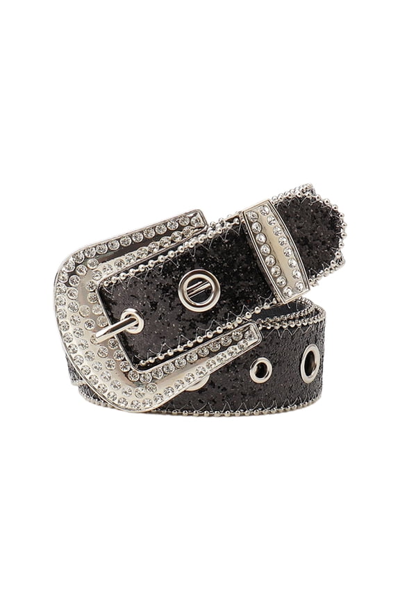 Punk Waist Belly Chain Belt for Women Men for Street Dance Prom Hip Hop Rock Music PU Belt Jean Stunning Buckle