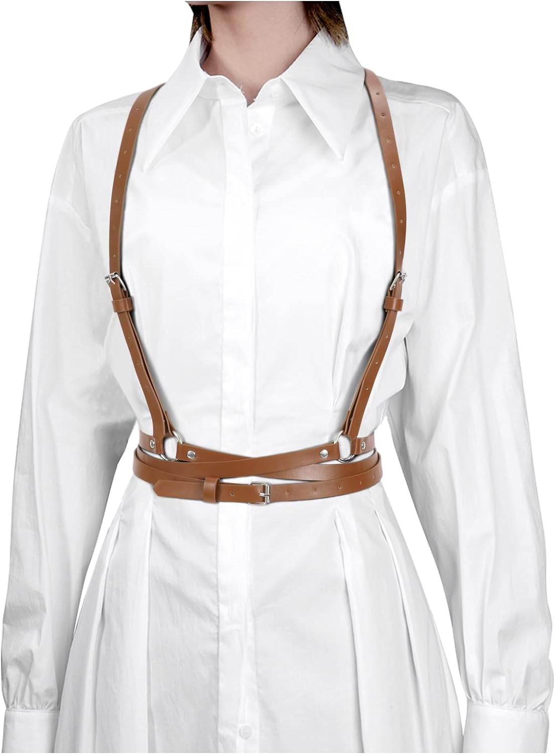Punk Waist Belt Women PU Leather Skinny Body Adjustable  display picture 1