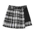 thumbnail image 1 of Punk girl short skirt summer plaid skirt black and red women's skirt sexy high waist pleated skater skirt-2-M, 1 of 7