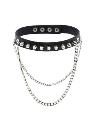 TINKSKY Choker Collar Necklace Leather Punk Gothic Pu Goth Studded