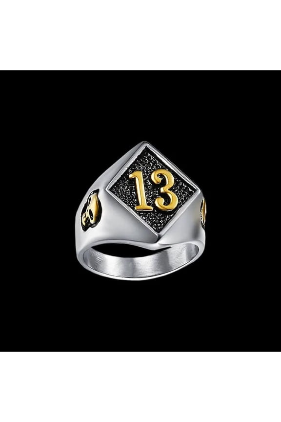 Punk rock Fashion Number Ring Man Style 14K White Gold Rings For women Retro Wedding  Jewelry