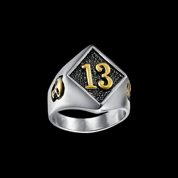 Punk rock Fashion Number Ring Man Style 14K White Gold Rings For women Retro Wedding Jewelry