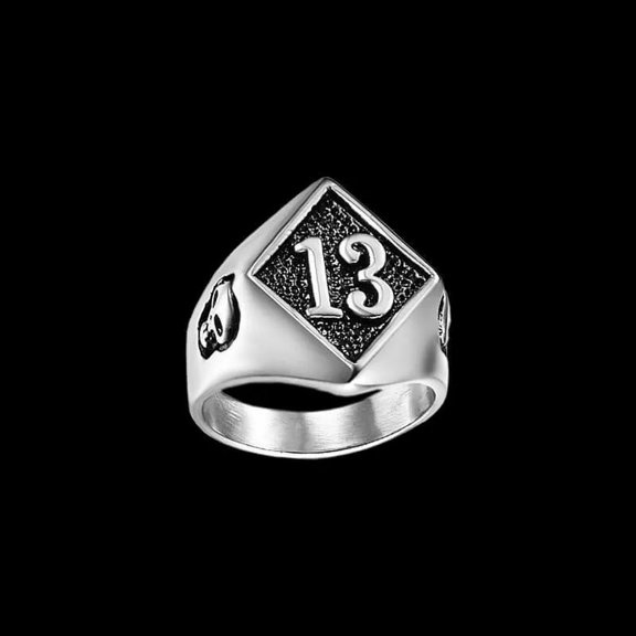 Punk rock Fashion Number Ring Man Style 14K White Gold Rings For women Retro Wedding Jewelry