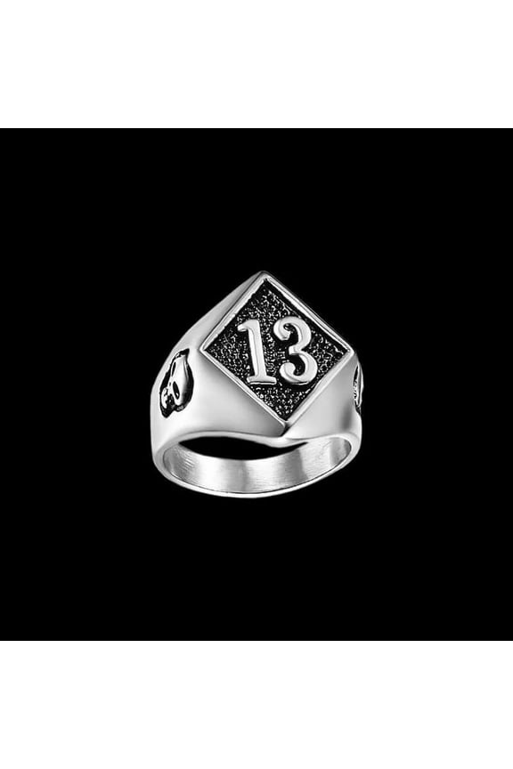 Punk rock Fashion Number Ring Man Style 14K White Gold Rings For women Retro Wedding Jewelry